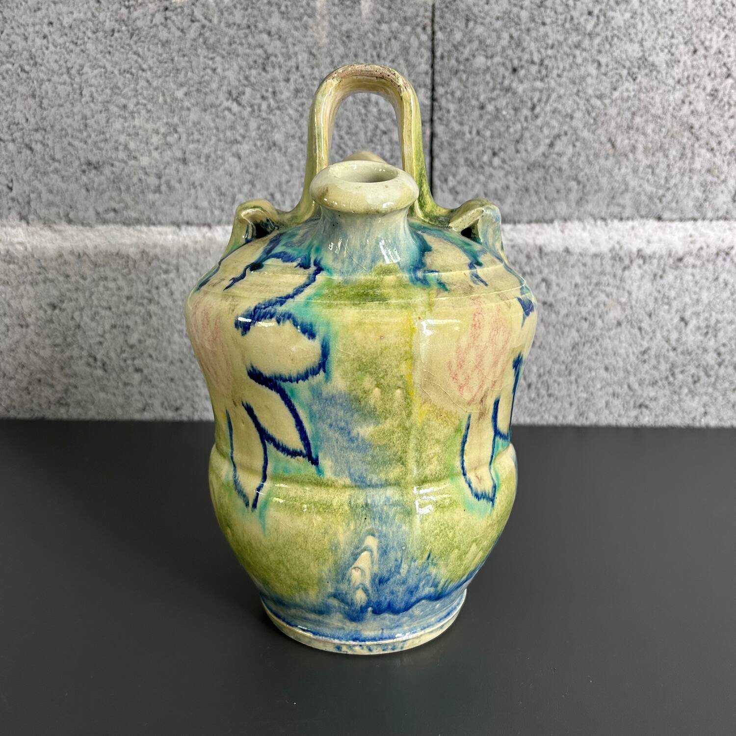 Gargoulette décor floral jaune