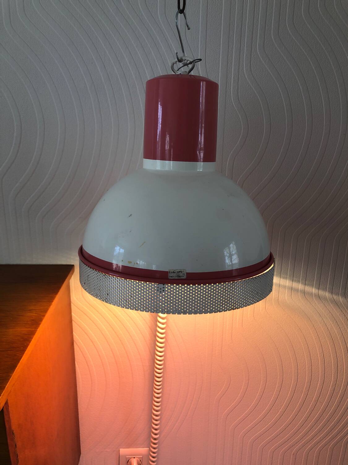 Vintage pink Cubi Spot industrial pendant light
