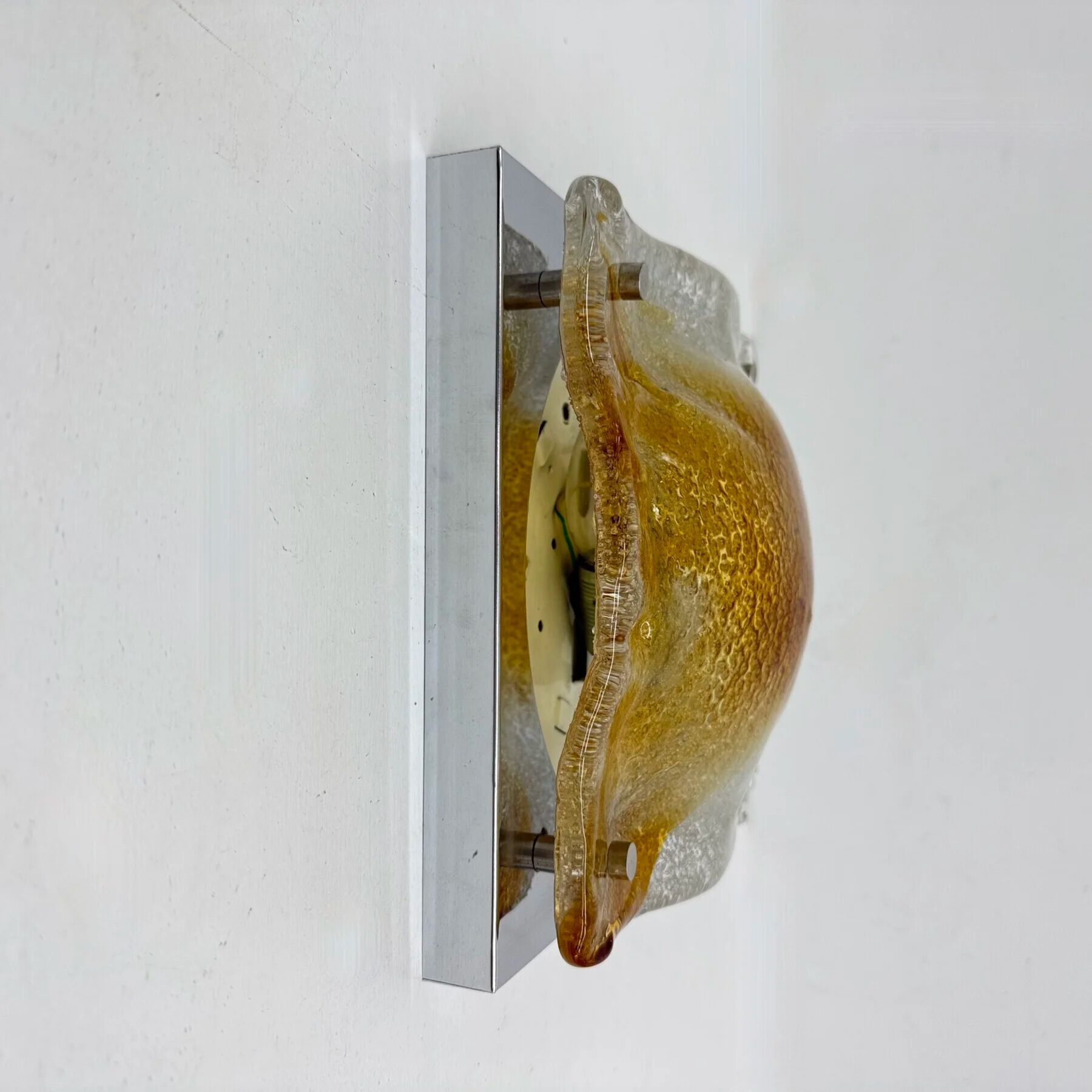 Vintage Murano glass abstract wall sconces from Mazzega, Italy, 1960s