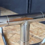 Vintage 1970s Space Age coffee table – tubular chrome & glass
