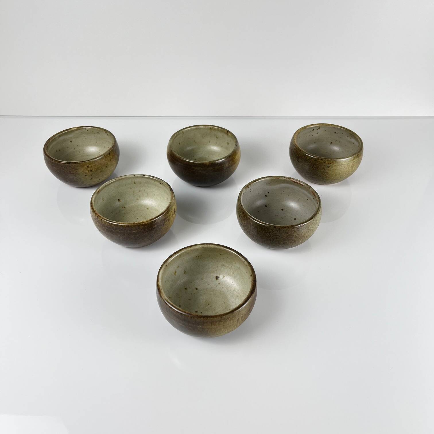 Set of 6 small stoneware bowls, 1970