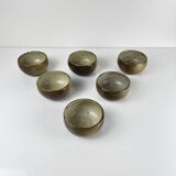 Set of 6 small stoneware bowls, 1970