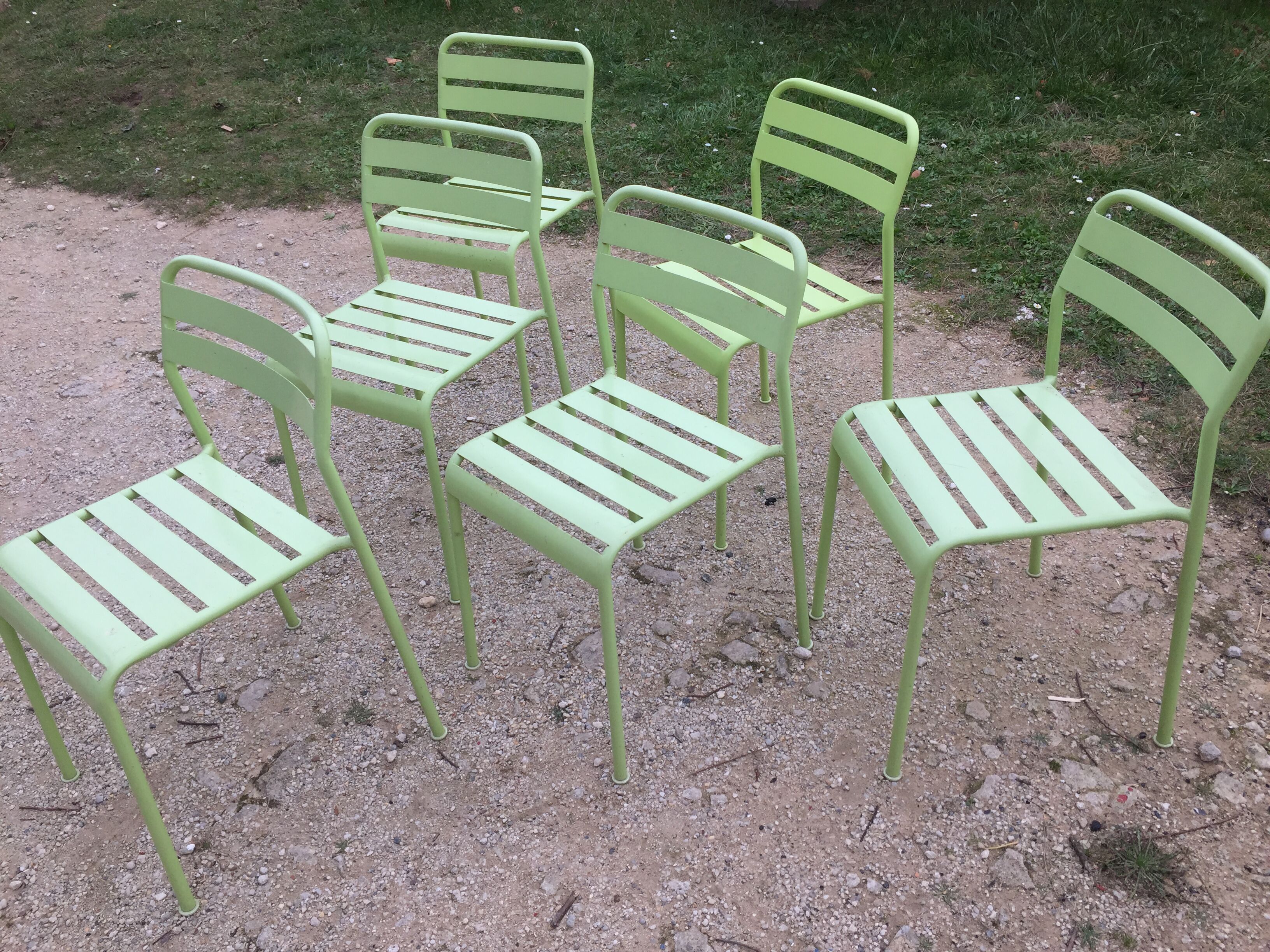 Six Roxö metal stackable chairs by Ola Wihlborg for Ikea 2010