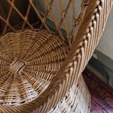 Fauteuil en rotin vintage