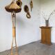 Bamboo and straw floor lamp 1980