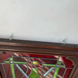 Traditional decorative stained glass – heraldic motif – wooden frame