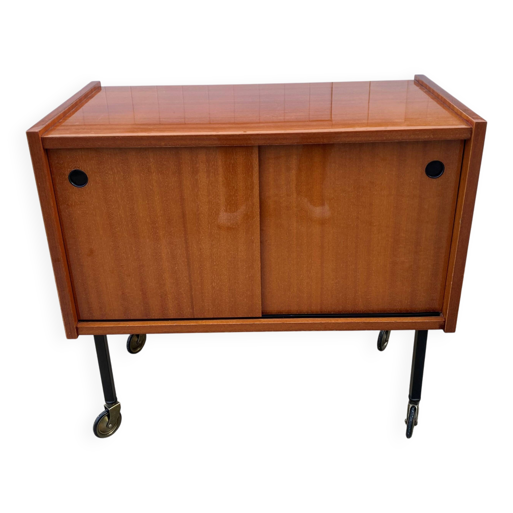 Vintage 50s TV bar cabinet with 2 sliding doors