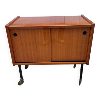 Vintage 50s TV bar cabinet with 2 sliding doors