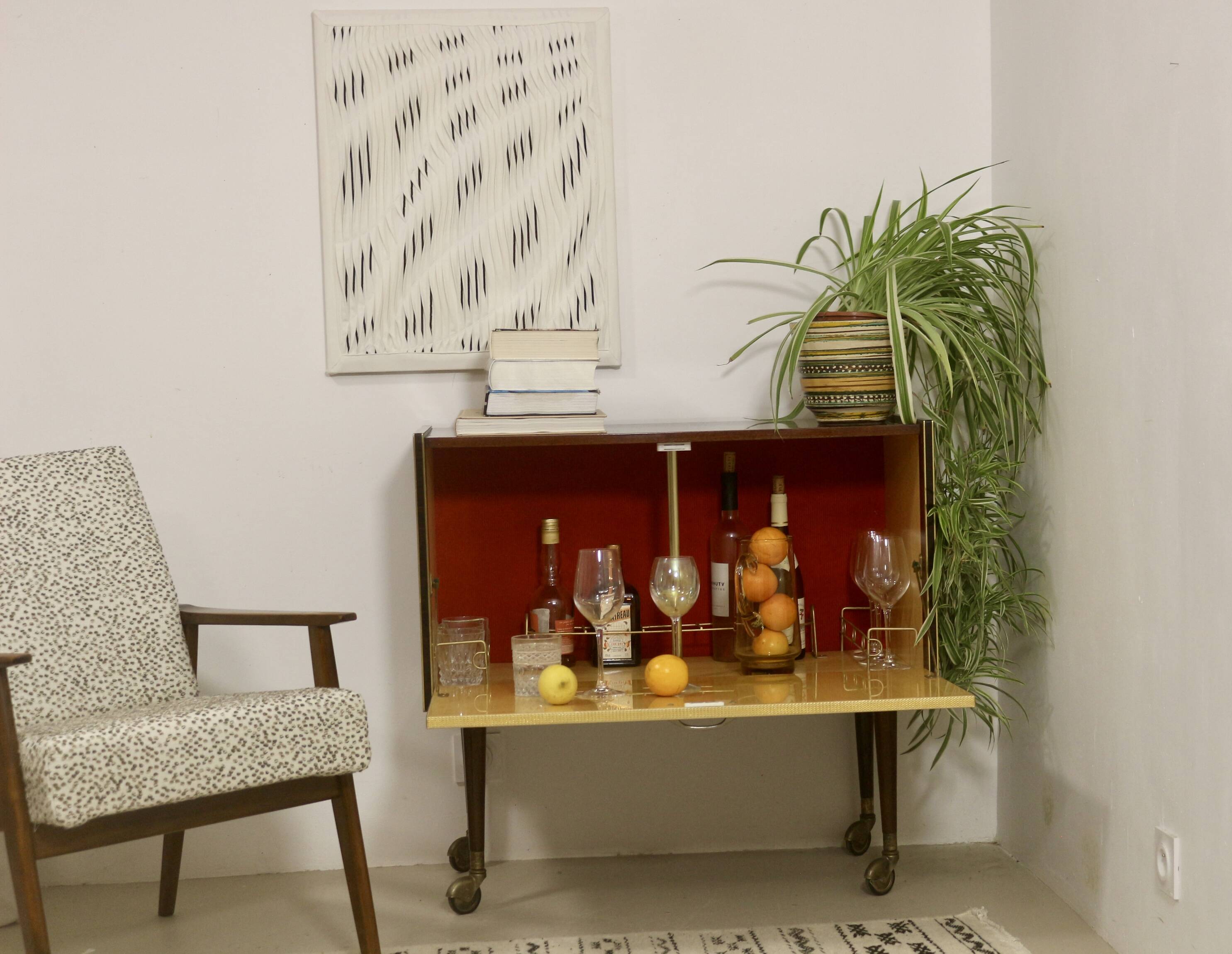 Bar cabinet on wheels circa 1950