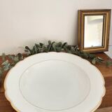 Plat de service creux doré et blanc