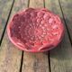 Vintage ceramic bowl from the 1950s, Vallauris style, light burgundy.