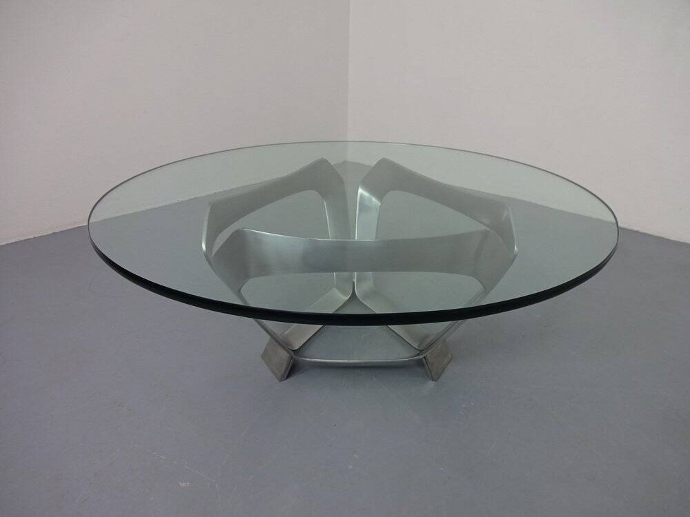 Glass coffee table by Knut Hesterberg for Ronald Schmitt, 1960s.