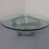 Glass coffee table by Knut Hesterberg for Ronald Schmitt, 1960s.