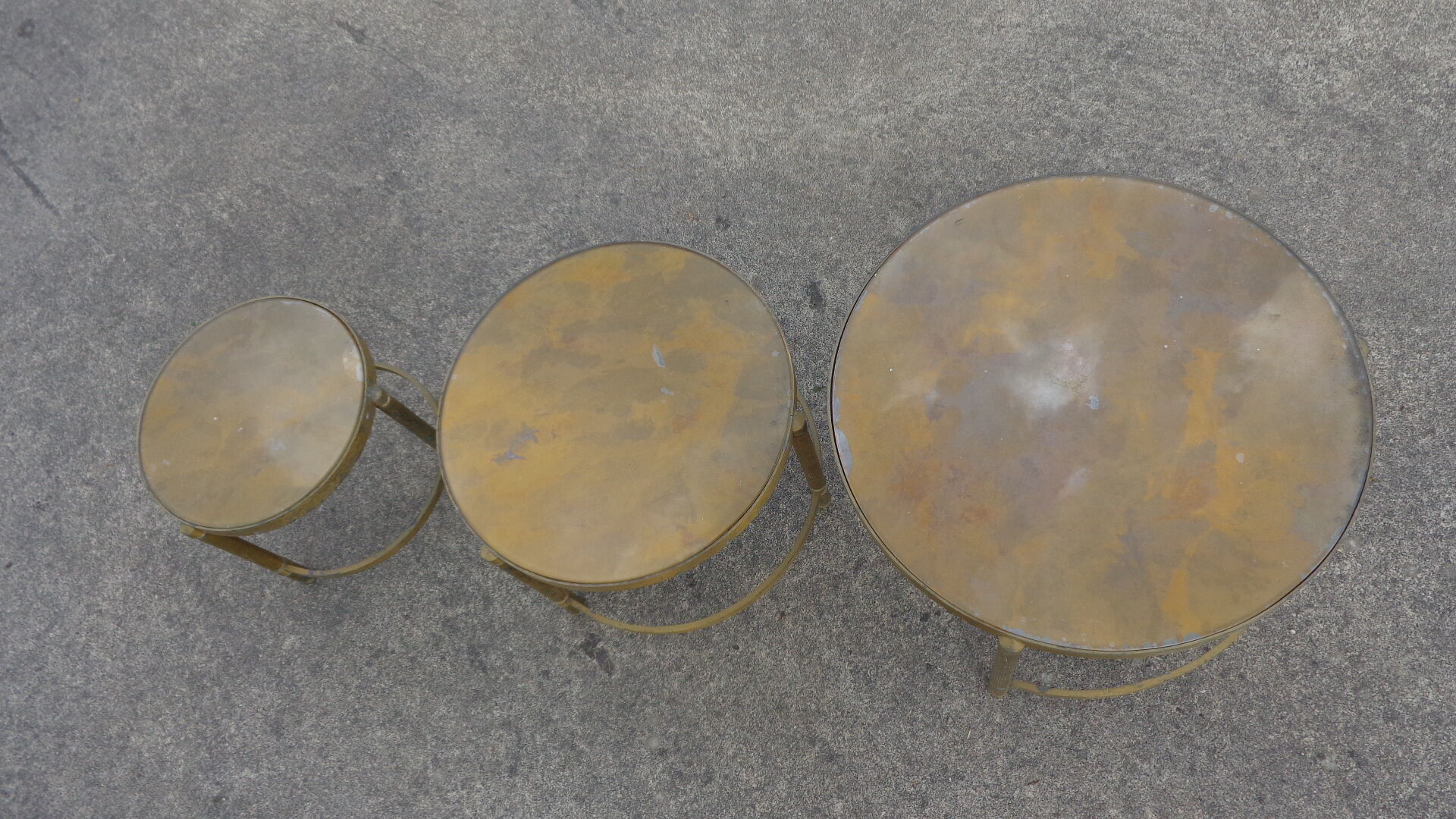 Smoked glass pull out tables