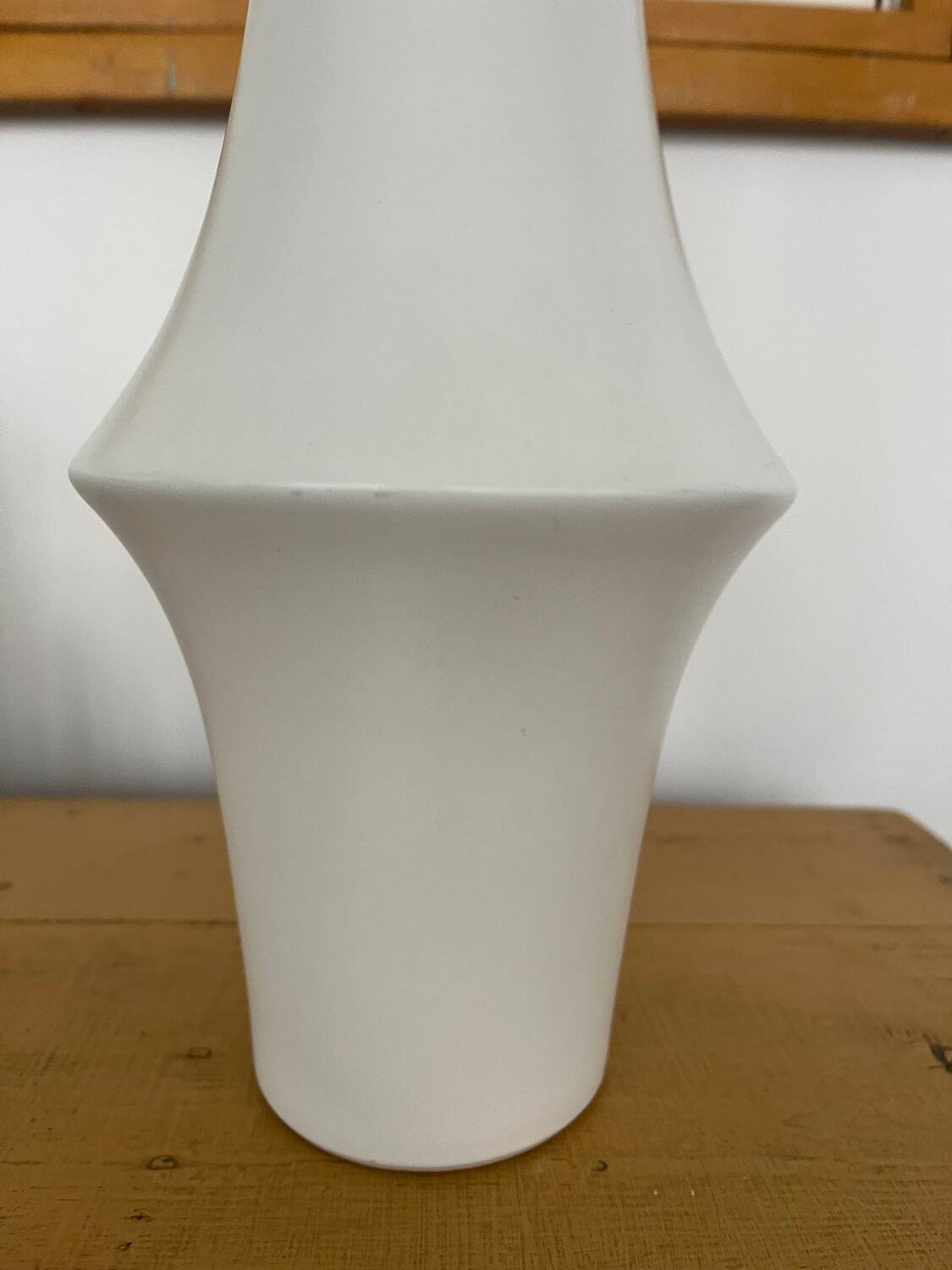 Contemporary white glazed ceramic vase, 32cm high
