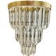 Venini wall lamp in glass with gold and chrome structure, Italy 1980