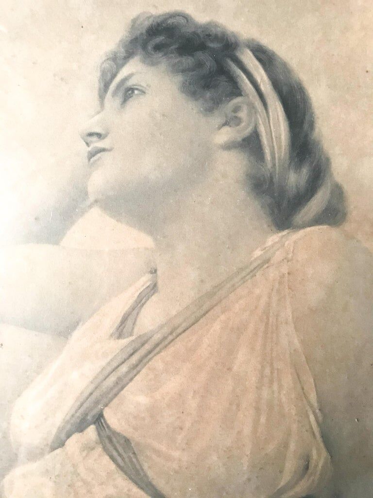 Henri Ryland, Portrait of a young woman, engraving, nineteenth century