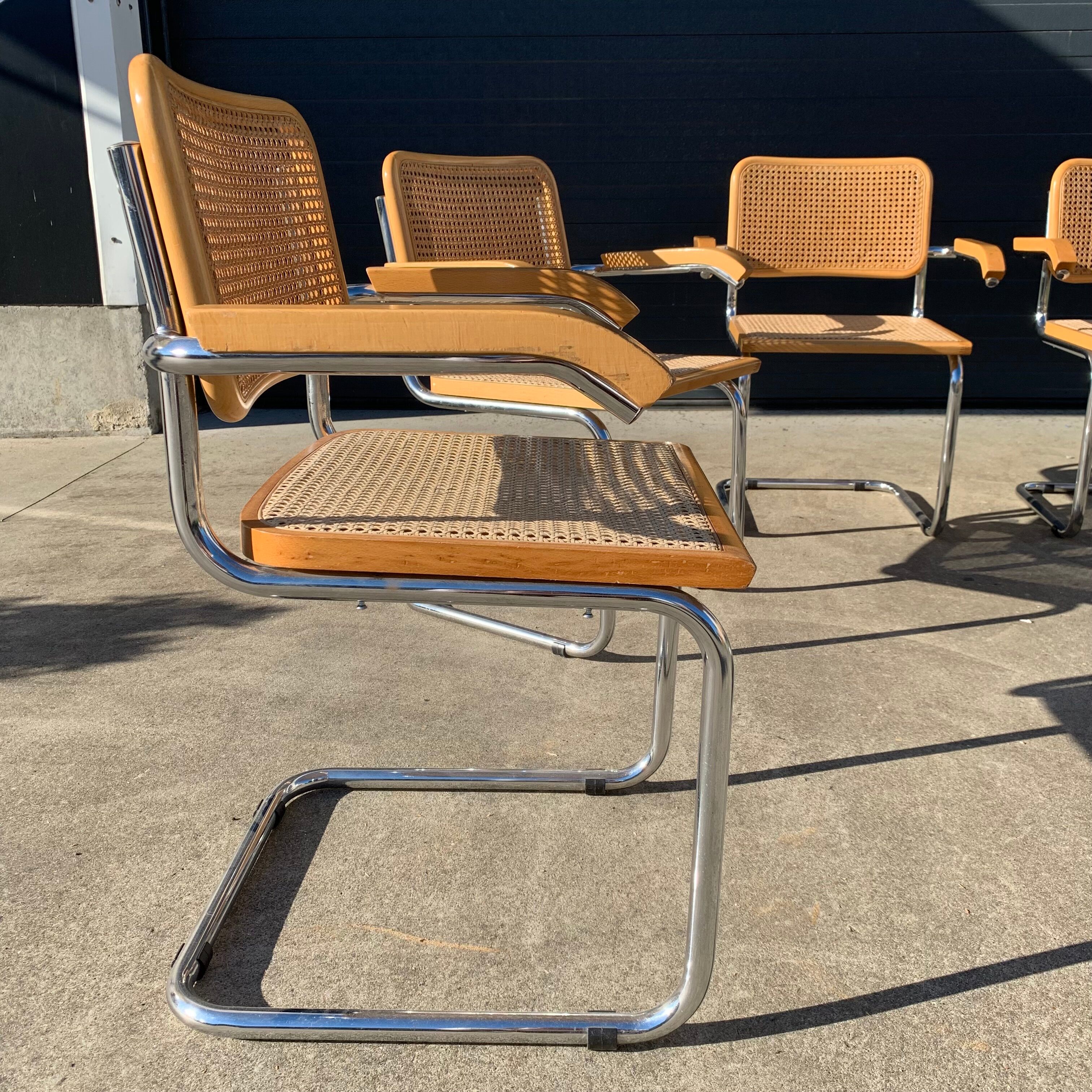 Série de 6 fauteuils B64 de Marcel Breuer