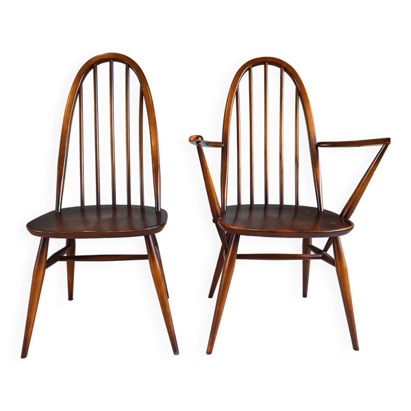 Ensemble chaise et fauteuil à barreaux attribués à Ercol Goldsmith, 1960