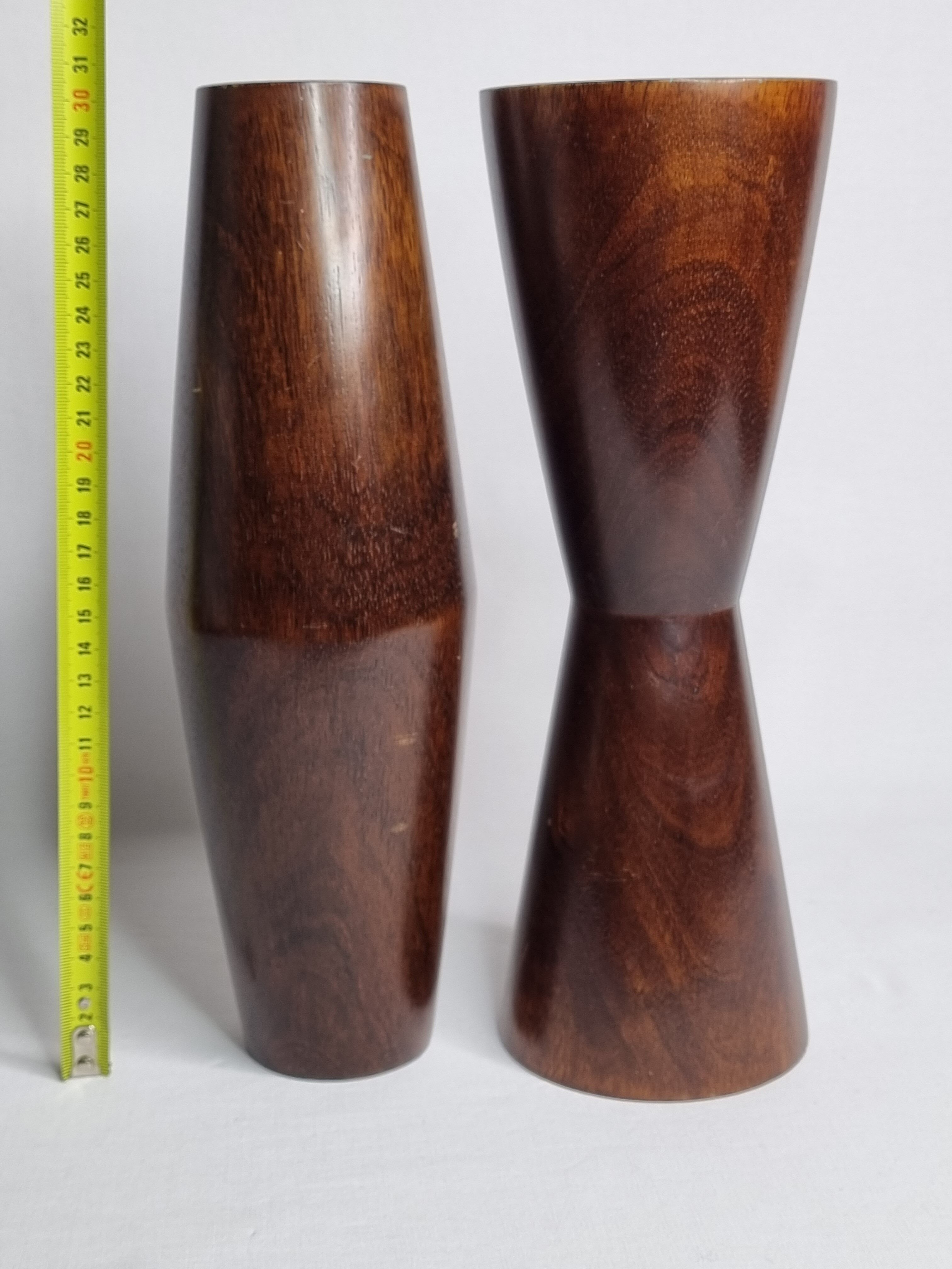 Pair of bamboo design vases, vintage, 80s, 30 cm