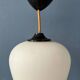 Small opaline glass pendant light, inverted tulip, Mid-Century.