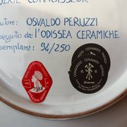 Osvaldo Perruzzi designer of polychrome faience plates.