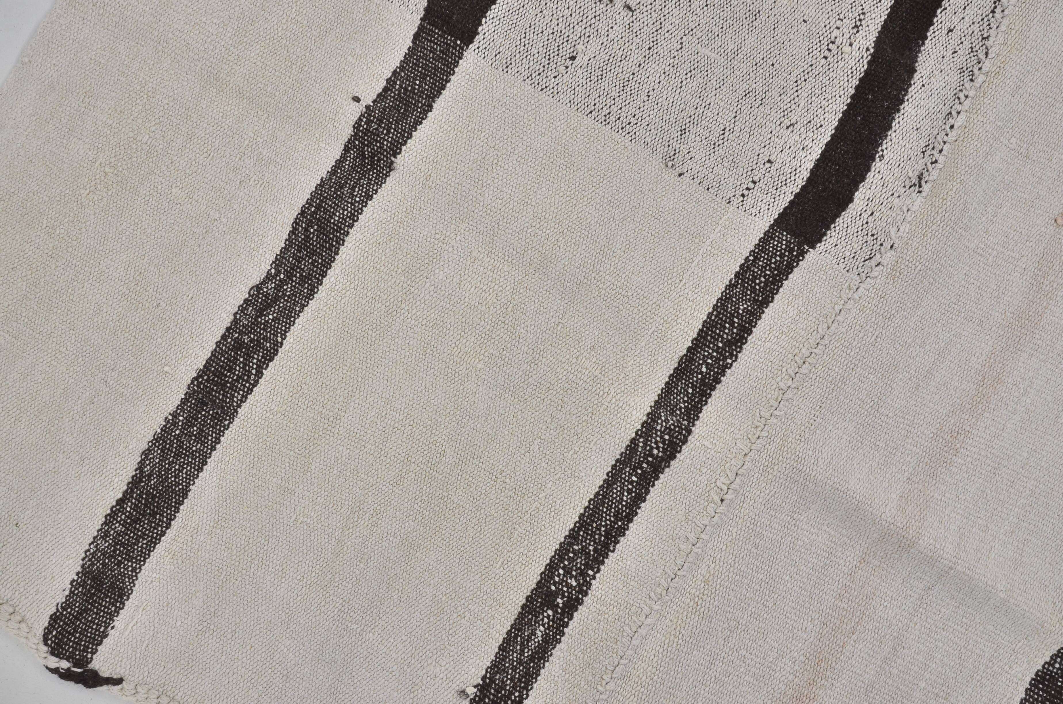 Oushak Hemp Kilim Rug with Stripes sku 3667