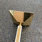 Square Art Deco vintage halogen floor lamp in gilded brass