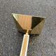 Square Art Deco vintage halogen floor lamp in gilded brass