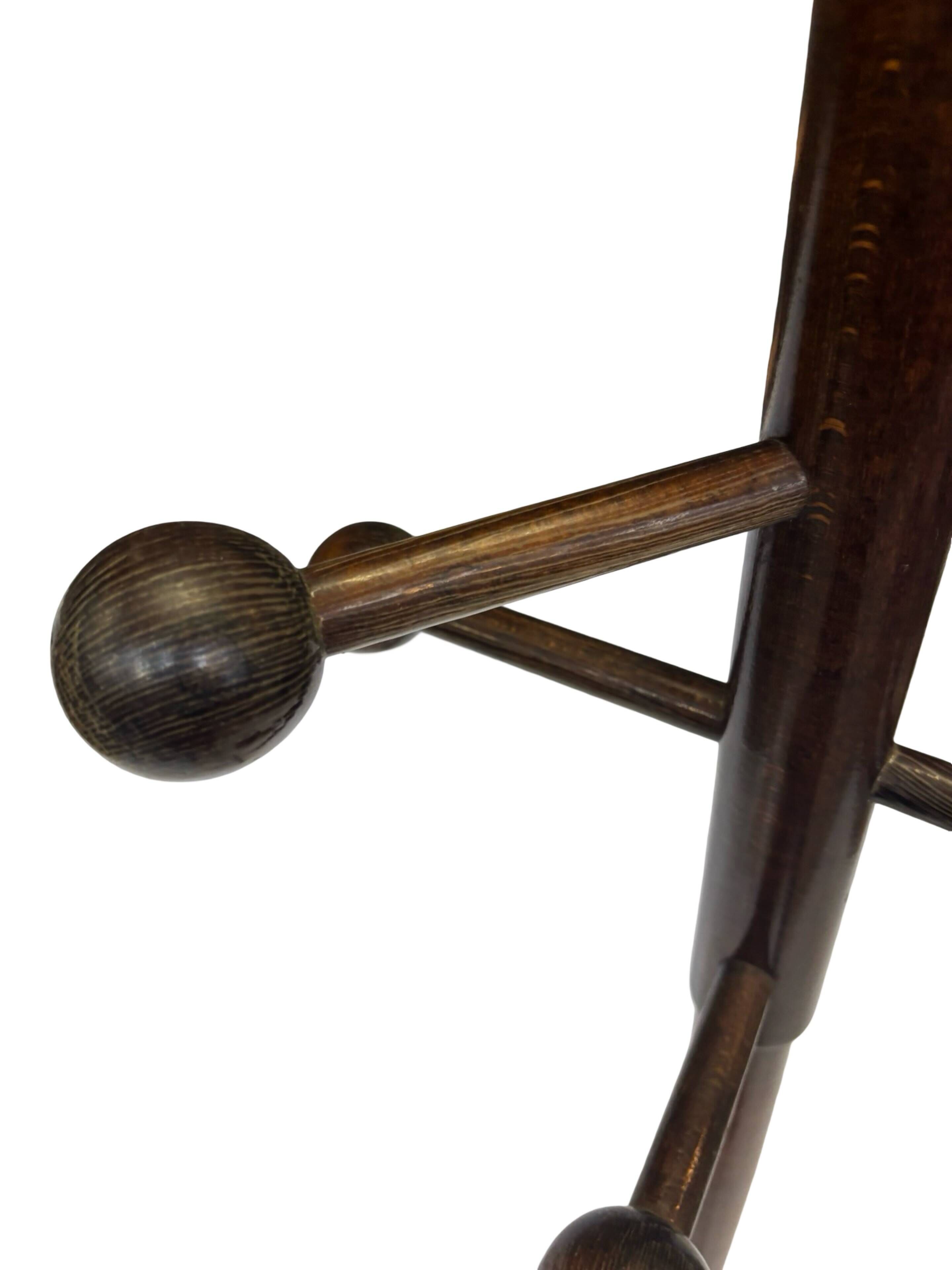 Vintage Wooden Sputnik Design Freestanding Coat Rack, 1970s, Brown