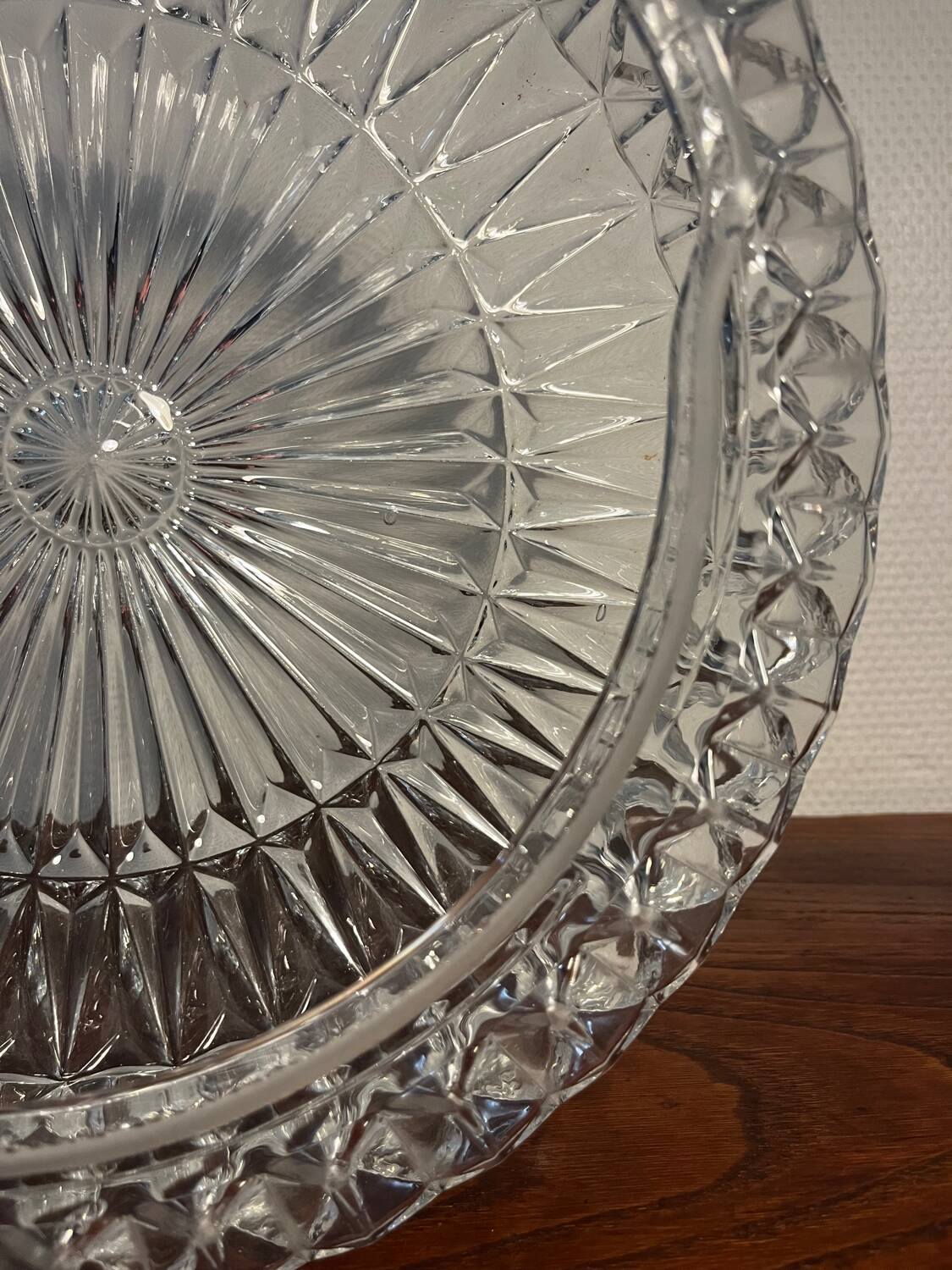 Plafonnier suspension XL verre ciselé esprit diamant