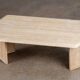 Table basse design vintage travertin