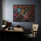 Oil on abstract canvas, contemporary