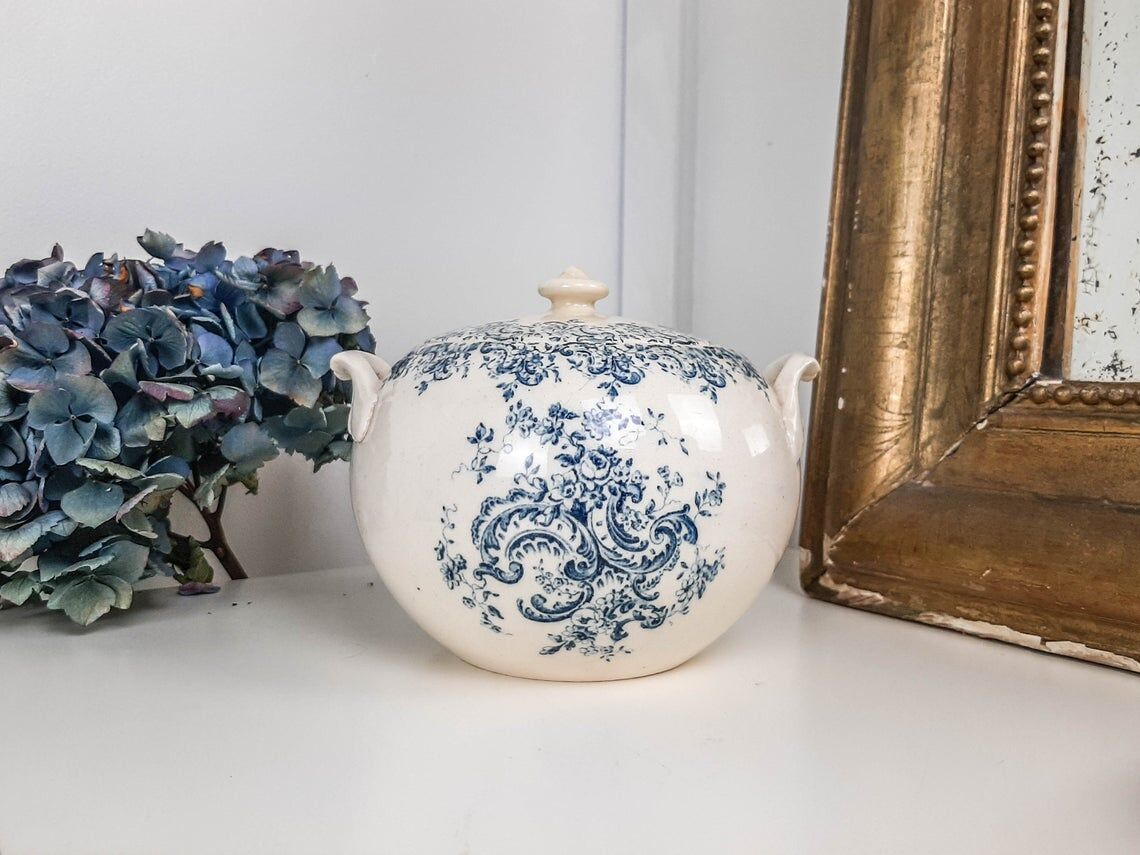 Tea service Louis XV in Earth of Gien Iron Earth