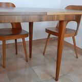 Extension table in Walnut Cesky Nabytek, Vintage Czech 1950 s