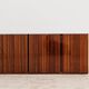 Enfilade en palissandre monumental en bois zèbre laqué de style mid-century.