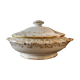 White and gold porcelain soup