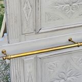 1900s coat rack patina gray mirror brass hooks
