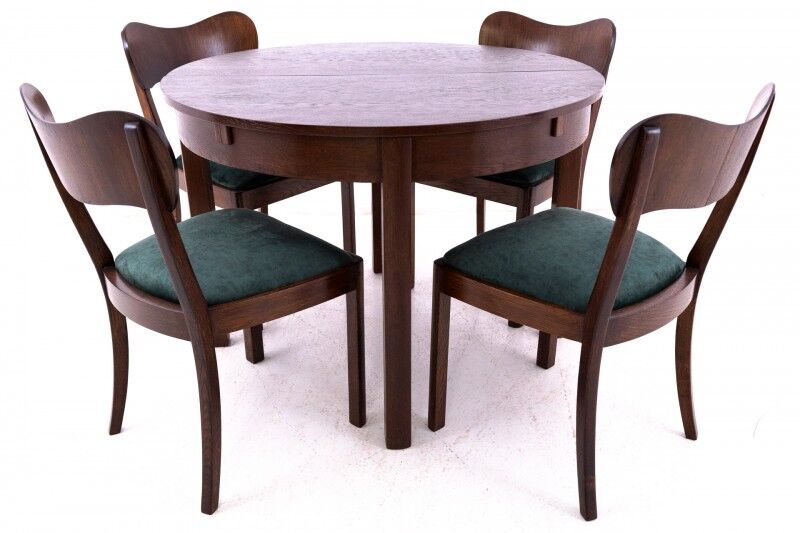 Art Deco table set, Poland, 1930s. After renovation.