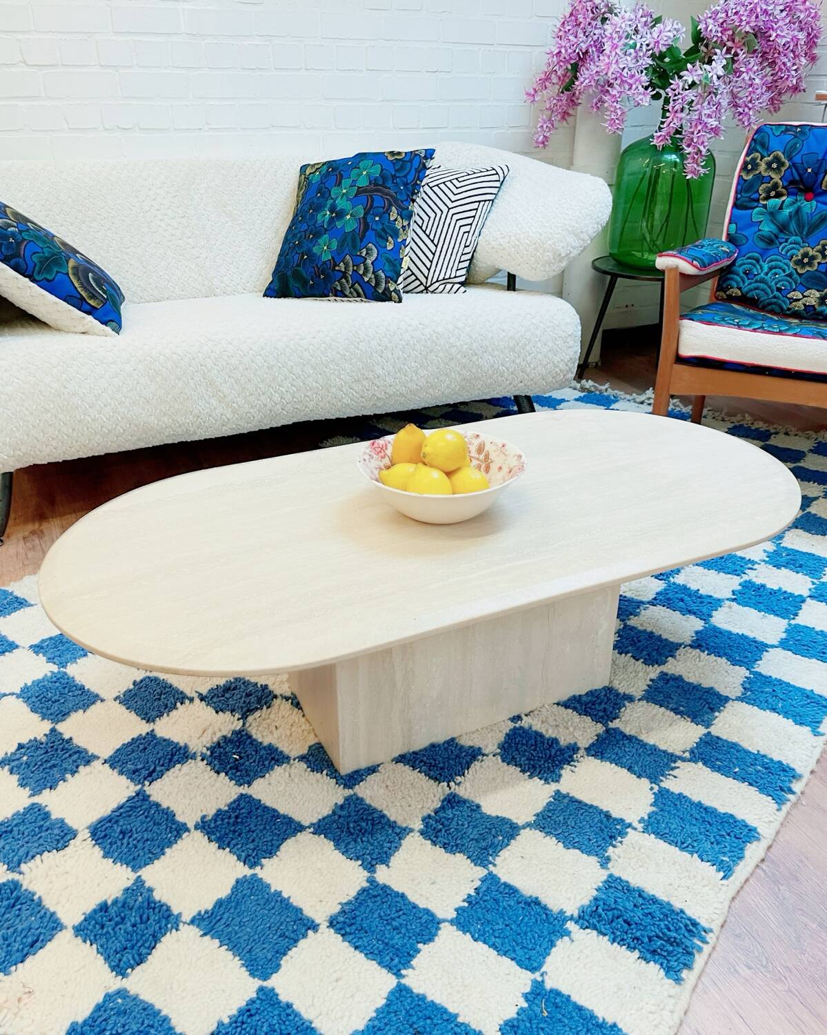 Coffee table in solid wood, 70s style.