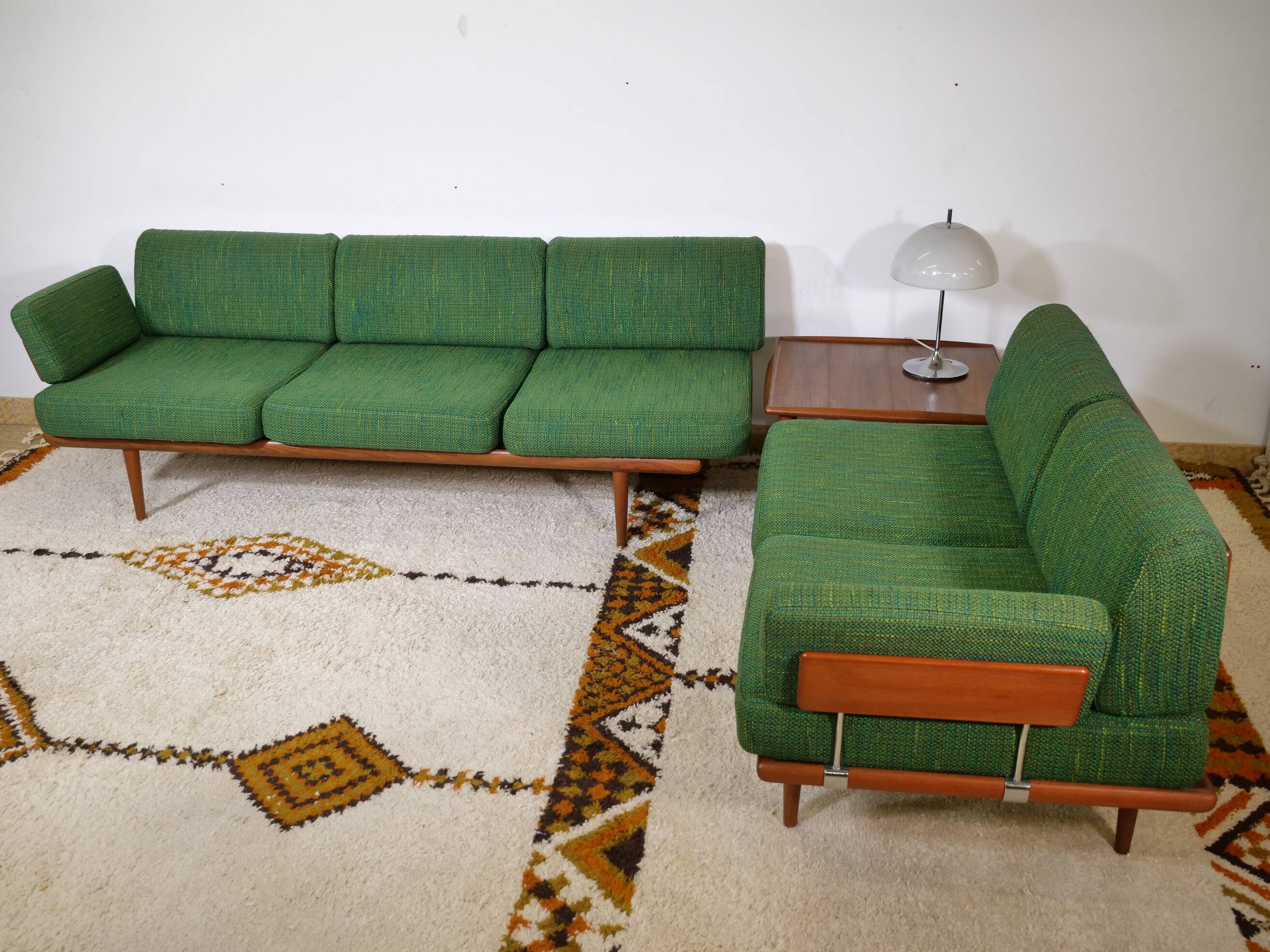 Sofa Set in Teak by Peter Hvidt & Orla Mølgaard Nielsen, Set of 3, 1960s