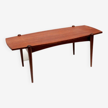 Vintage coffee table with reversible teak and formica top from the 60s