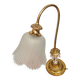 Grande lampe laiton a pampilles 1970 a 80 et verre opaque moulé, tres bon etat elec ok
