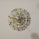 Venetian chandelier in colourless and gold Murano glass, Venini Triedi model, circa 1960.