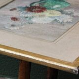 Still life, watercolor bouquet of flowers, signed HP