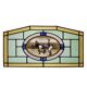 Art Deco Stained Glass Panel Depicting Early Football Scene, Belgium ca. 19