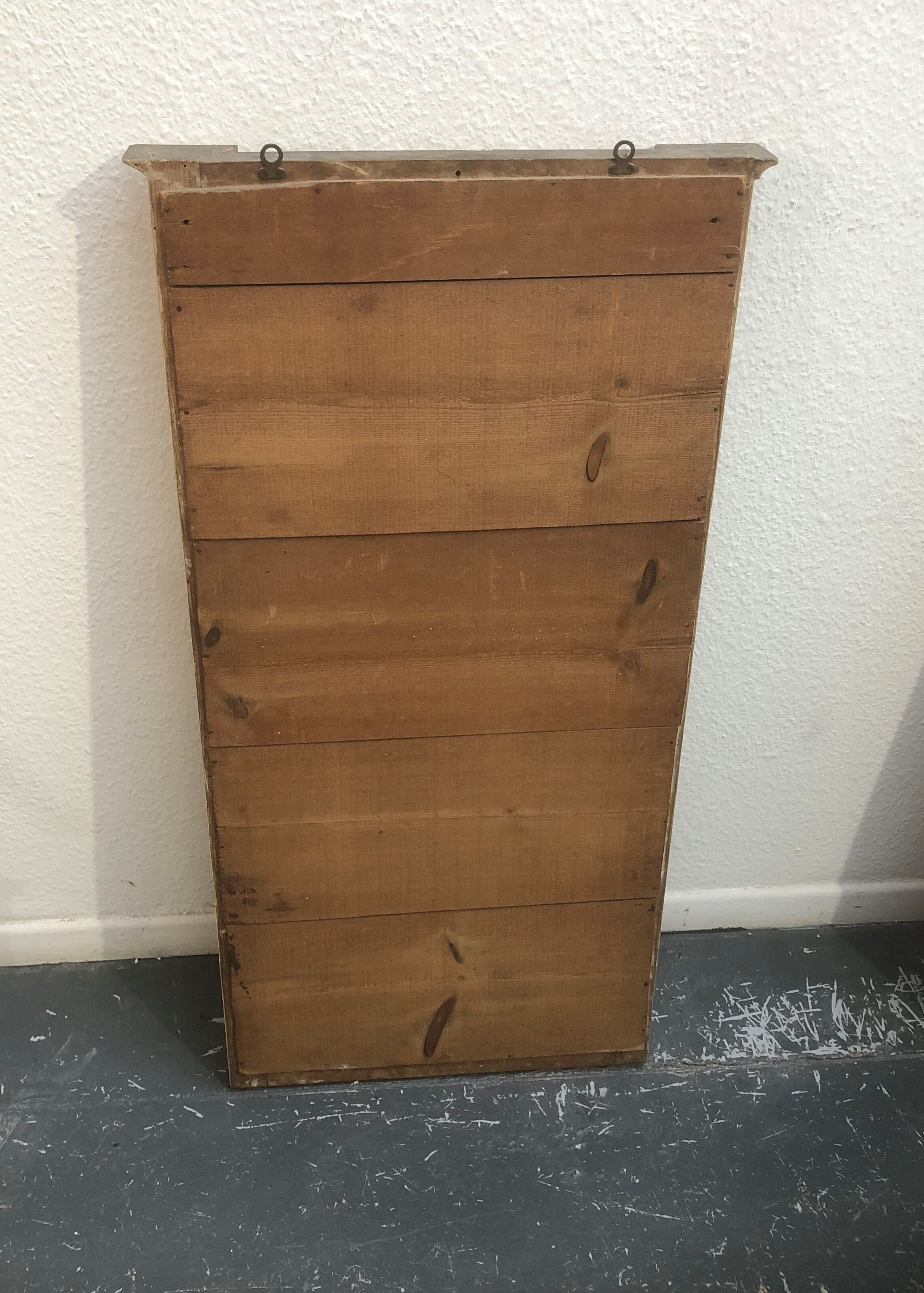 Old wooden mirror and gilded stucco 19th Style Louis XVI Trumeau Décor Columns and Lyre 52x102cm