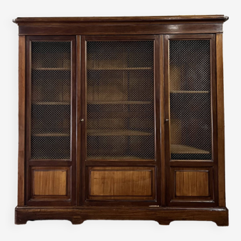 Three door mahogany bookcase from napoleon iii period xix eme century