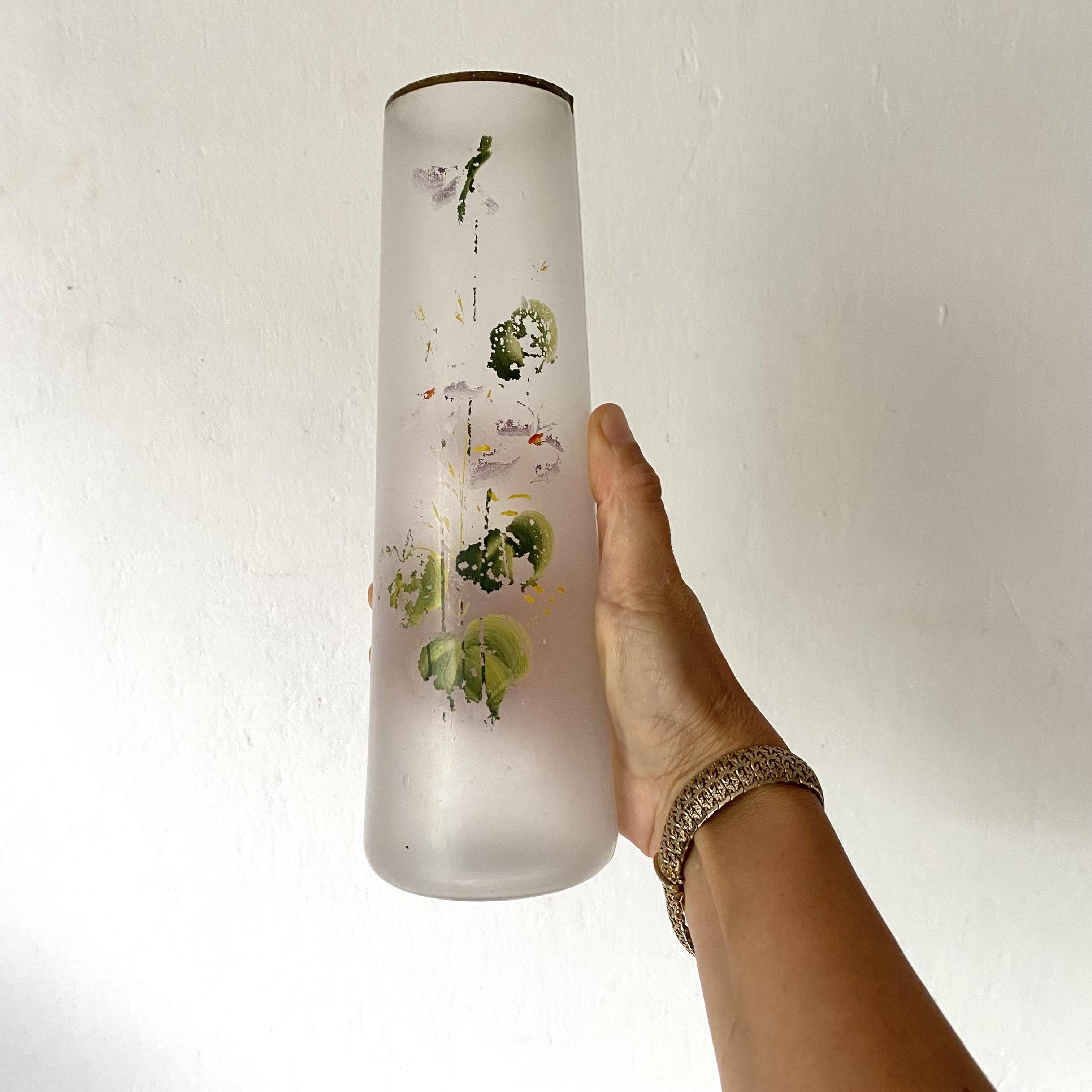 Pair of antique glass paste vases