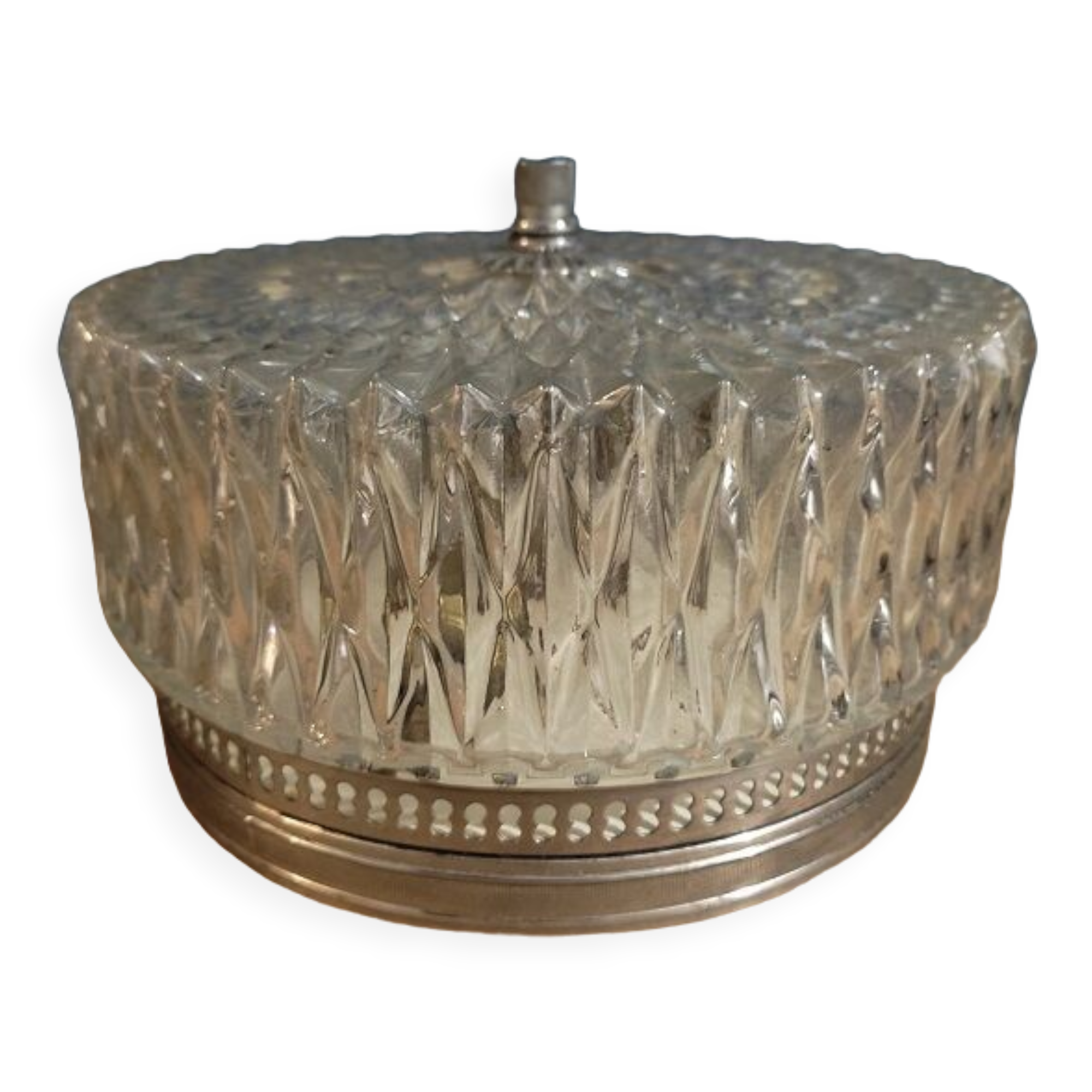 Ceiling lamp molded glass base chromed metal dp 012325